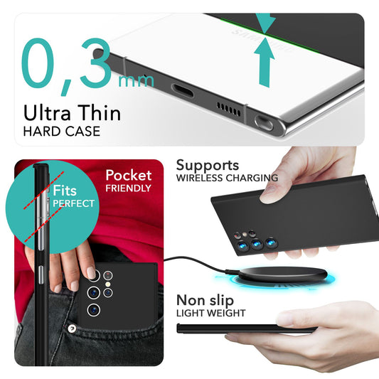 NALIA Extremely Thin Hard Case for Samsung Galaxy S24 Ultra, 0.3mm Ultra Slim Protective Case