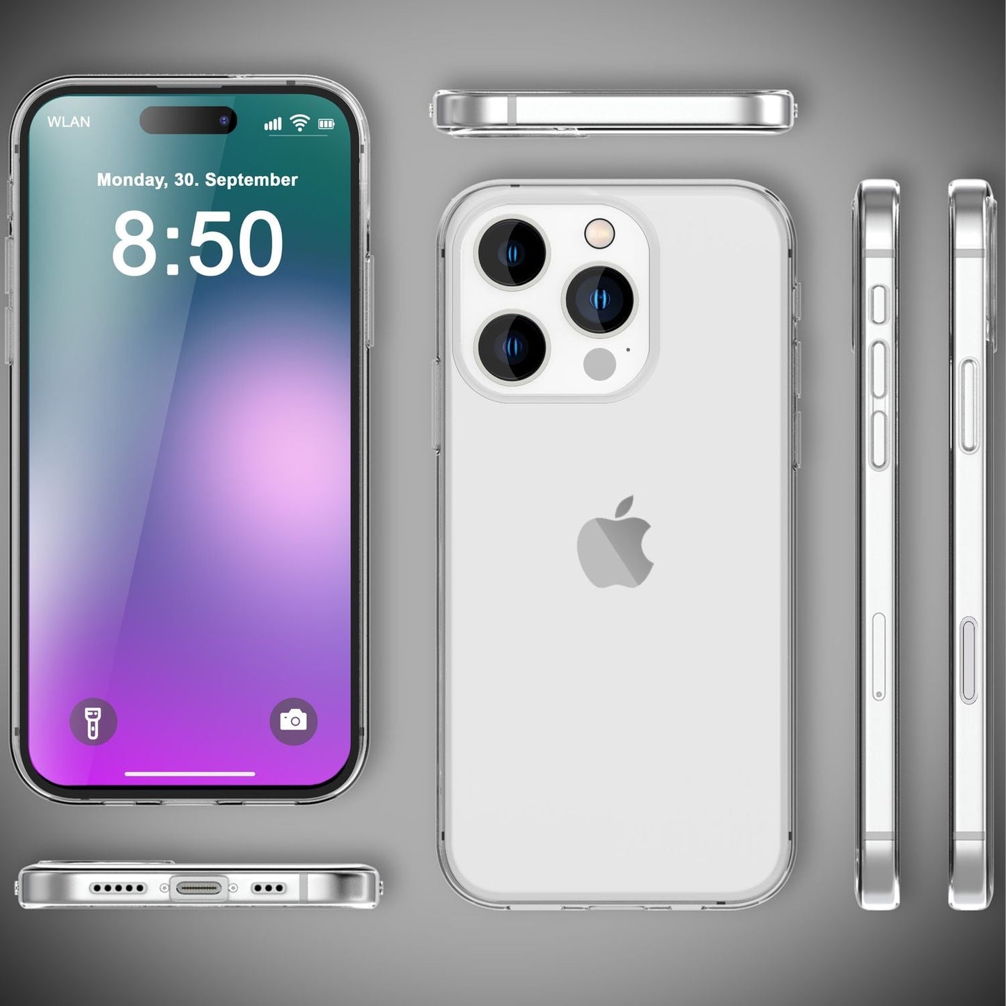 NALIA Transparente Silikonhülle für iPhone 16 Pro, Durchsichtige Schutzhülle, Anti-Gelb Silikon Handyhülle, Klare Hülle