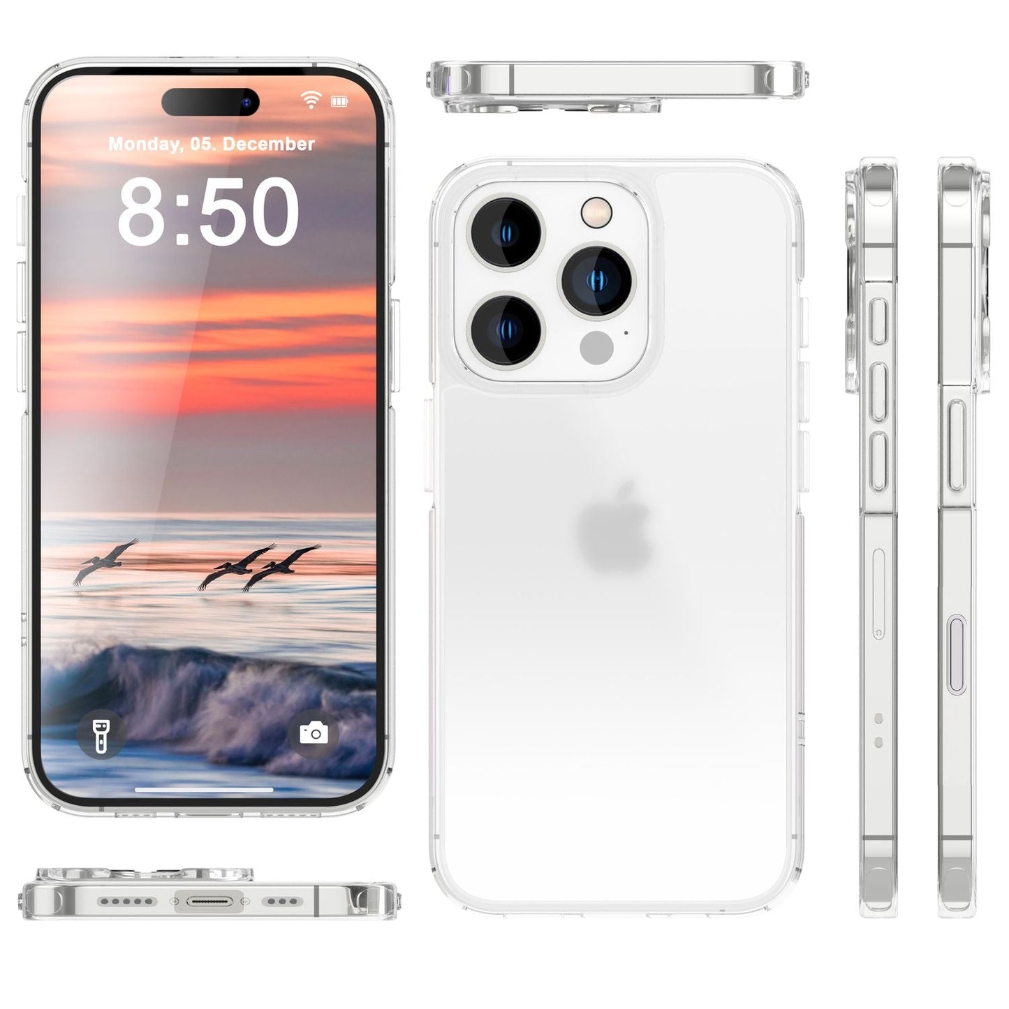 NALIA Matte Acryl Hülle für iPhone 16 Pro Max, Semi-Transparente Anti-Fingerabdruck Schutzhülle, Halb Klare Handyhülle