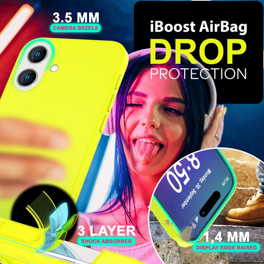 NALIA Colorful Neon Silicone Case for iPhone 16 Plus, Intense Color Case, Non-Slip Phone Case, Soft Cover