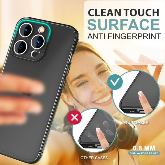 NALIA afar þunnt verndarhulstur fyrir iPhone 16 Pro, 0,3 mm þunnt, ultra-þunnt hulstur, hálfgagnsætt símahulstur