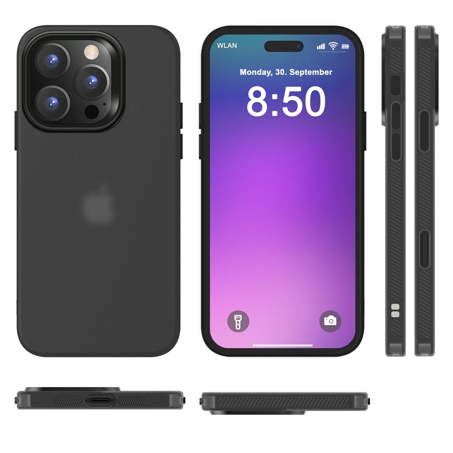 NALIA Fínt matt sílikonhulstur fyrir iPhone 16 Pro Max, símahulstur sem rennur ekki, höggþolið verndarhulstur