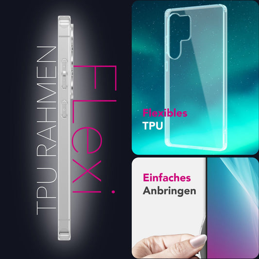 NALIA AirFlex hulstur fyrir Samsung Galaxy S25 Ultra, gegnsætt og endingargott sílikonhulstur sem kemur í veg fyrir gulnun, gegnsætt TPU hulstur, sveigjanlegt verndarhulstur