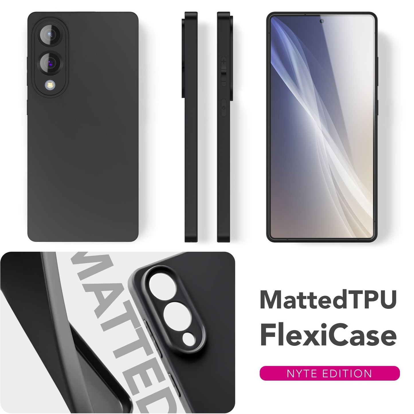 NALIA Strider hulstur fyrir Samsung Galaxy S25 Edge – Svart sílikonhulstur, þunnt og mjótt, matt áferð, innfelld hnappalok, aukin rykvörn, endingargott og sveigjanlegt