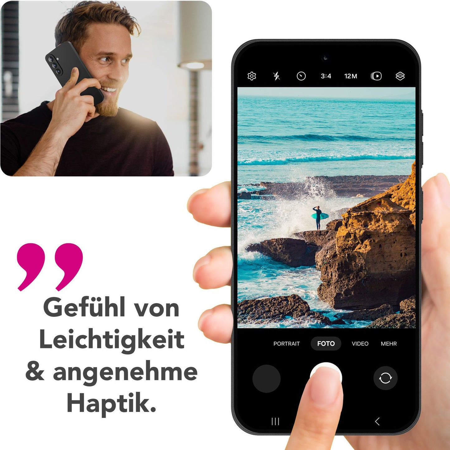 NALIA Strider hulstur fyrir Samsung Galaxy A36 – Þunnt TPU hulstur 1,28 mm, matt yfirborð gegn fingrafaravörn, rykheldir hnappar, endingargott, sveigjanlegt símahulstur í svörtu