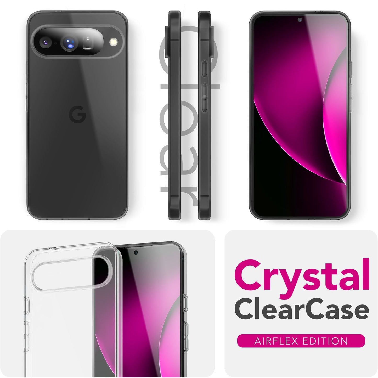 NALIA AirFlex hulstur fyrir Google Pixel 10 (kristaltært sílikonhulstur) - Þunnt TPU hulstur gegnsætt, gulnar ekki, sveigjanlegt og rispuþolið, símahulstur, gegnsætt verndarhulstur