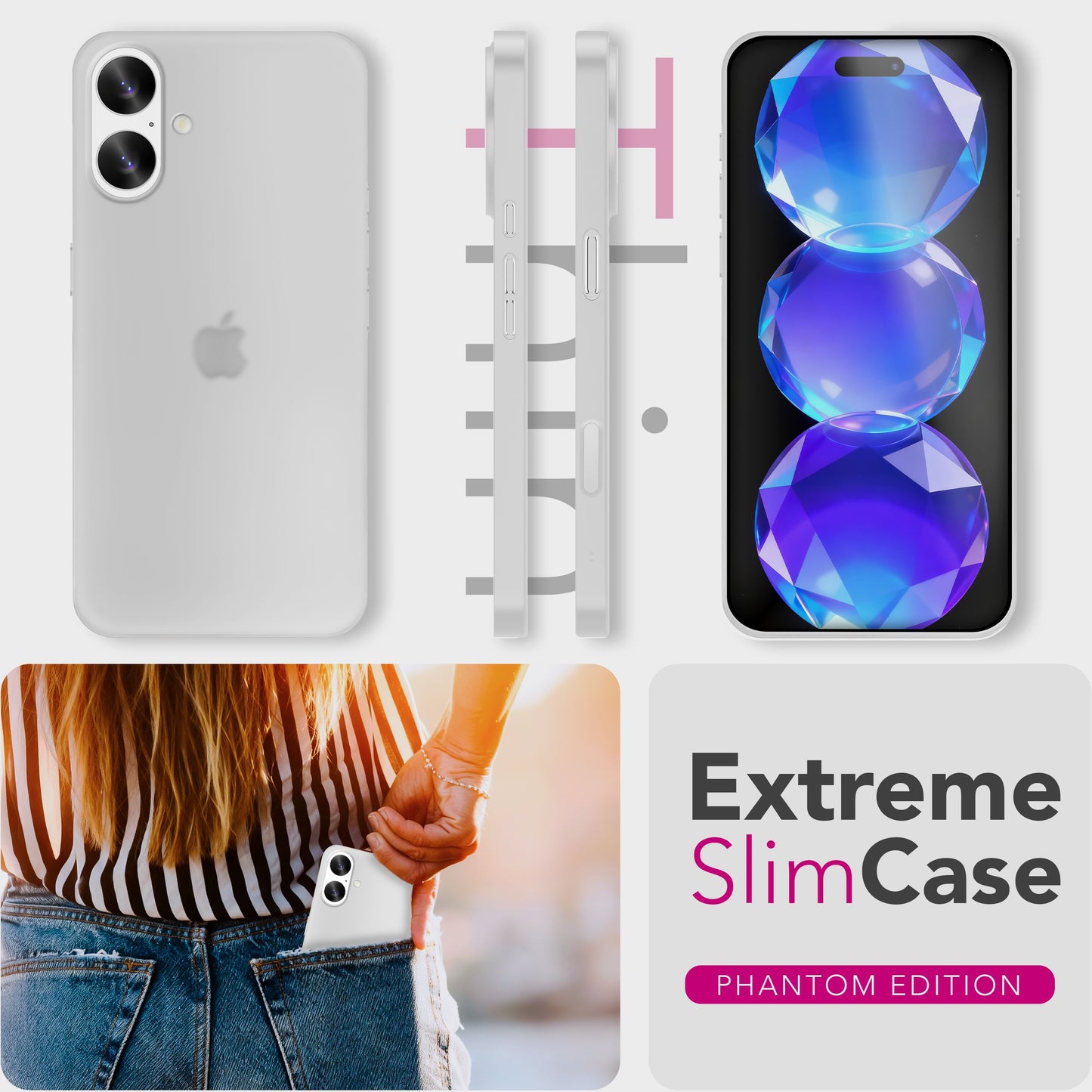 NALIA Phantom Case for Apple iPhone 17 (Extremely Thin) - 0.3mm Ultra-Slim Phone Case, Matte & Anti-Fingerprint, Ultra-Light & Minimalist, Slim Hardcover