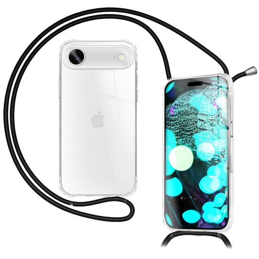 NALIA Hangit Case for Apple iPhone 17 Air (Crossbody Case) - Transparent Protective Case with 160cm Strap, Anti-Yellowing, Shockproof & Scratch-Resistant, Adjustable Phone Chain
