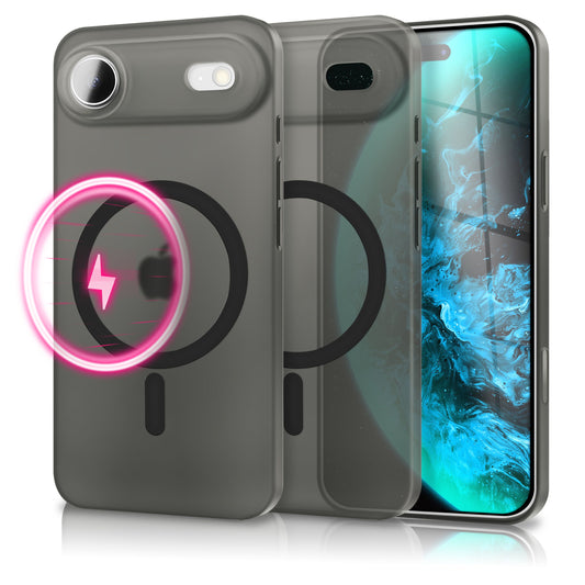 NALIA MagSafe Thinix hulstur fyrir Apple iPhone 17 Air (mjög þunnt með MagPower) - 0,3 mm ultra-þunnt hart hulstur, matt og gegnsætt, með blettavörn.