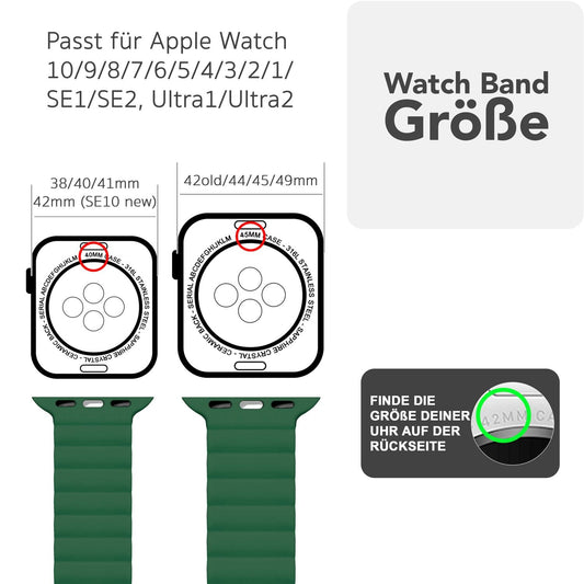 NALIA Core Band fyrir Apple Watch Ultra/SE/10/9/8/7/6/5/4/3/2/1, kassastærð 42/44/45/46/49 mm, öndunarhæft sílikon segulmagnað íþróttaband með rifinni hönnun