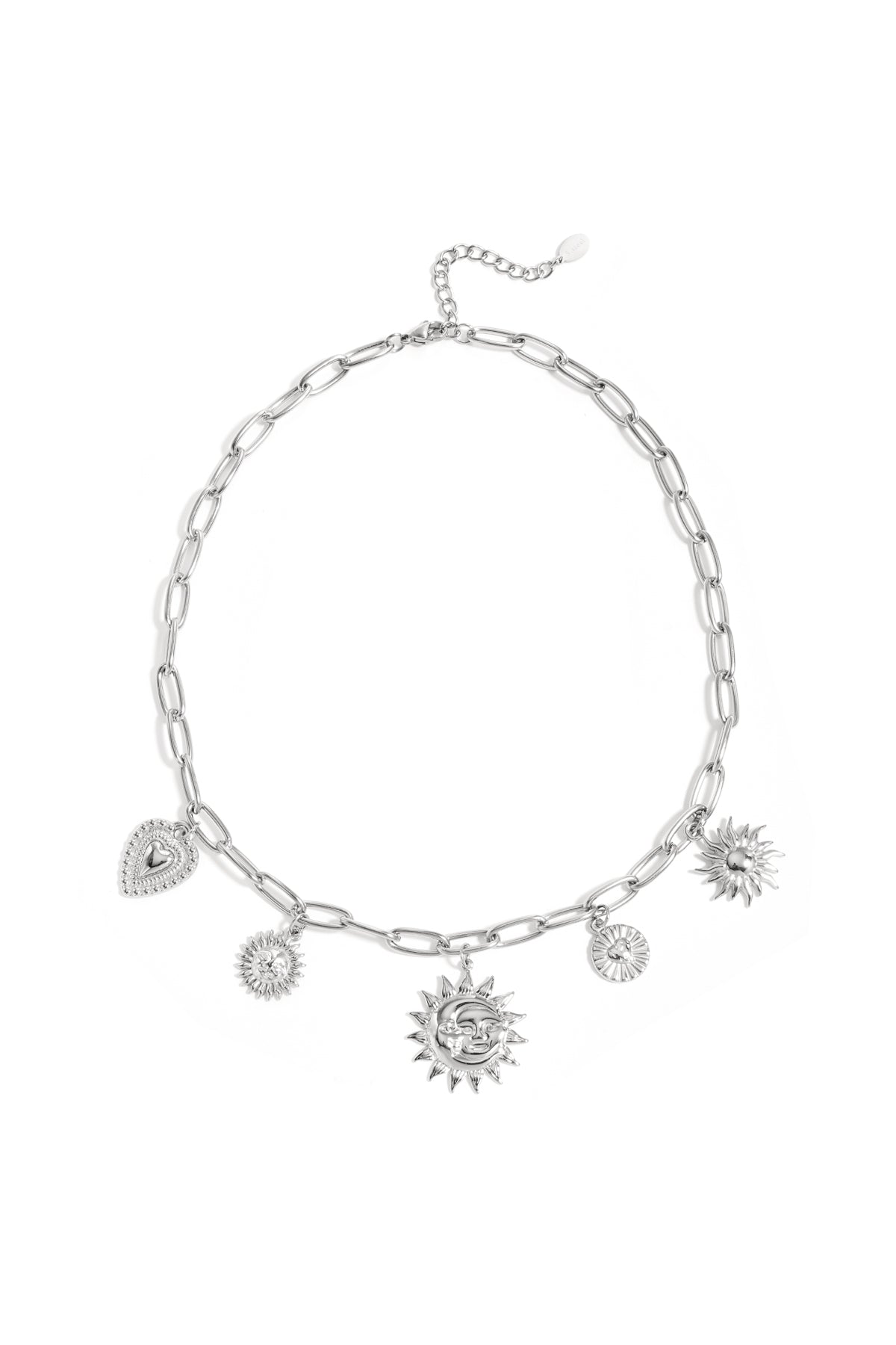 Halsketten mit Herzanhänger aus Edelstahl, lässige und schlichte Serie, Damenschmuck