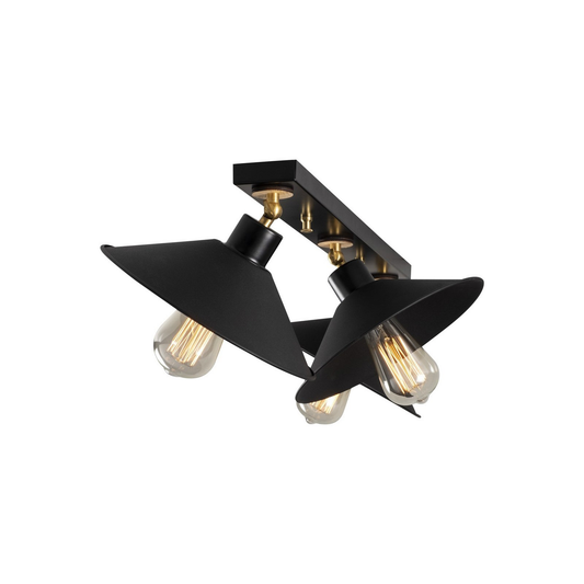 B-flokks loftljós Berceste N 660 3 ljósa ø24cm svart loftlampi ljóskastari