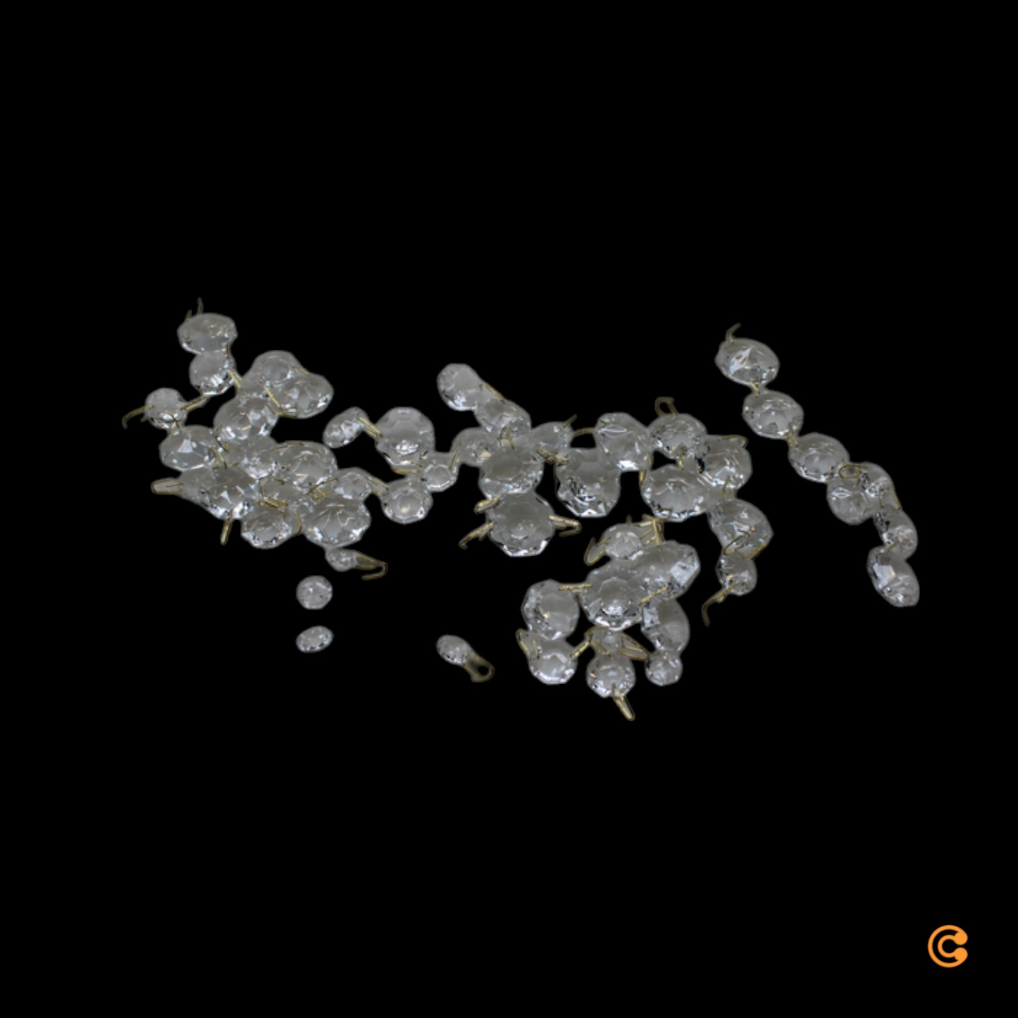 B-flokks Kolarz Retrofit loftlampi Valerie 6 ljósa kristalhengilampi Sjá texta/myndir