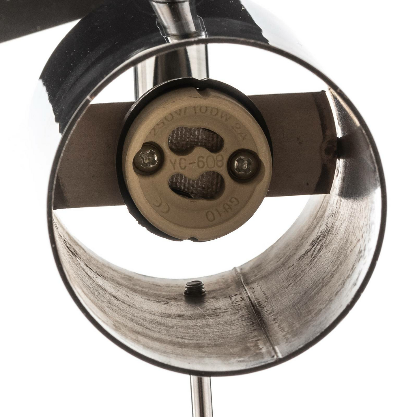 B-grade Euluna ceiling spotlight, round ceiling lamp, chrome, four-light, GU10 LED, linear