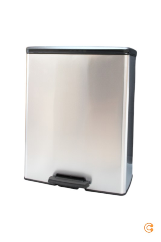 B-flokks Curver Deco Bin Slim 254619 ruslatunna 52 L silfurfötu Sjá texta/mynd