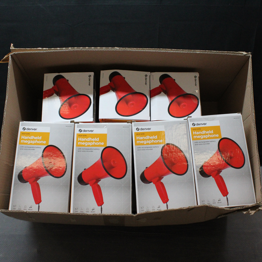 B-flokks Denver Mgp 107 R megafónn með burðaról, megafónhátalara, 11 stykki