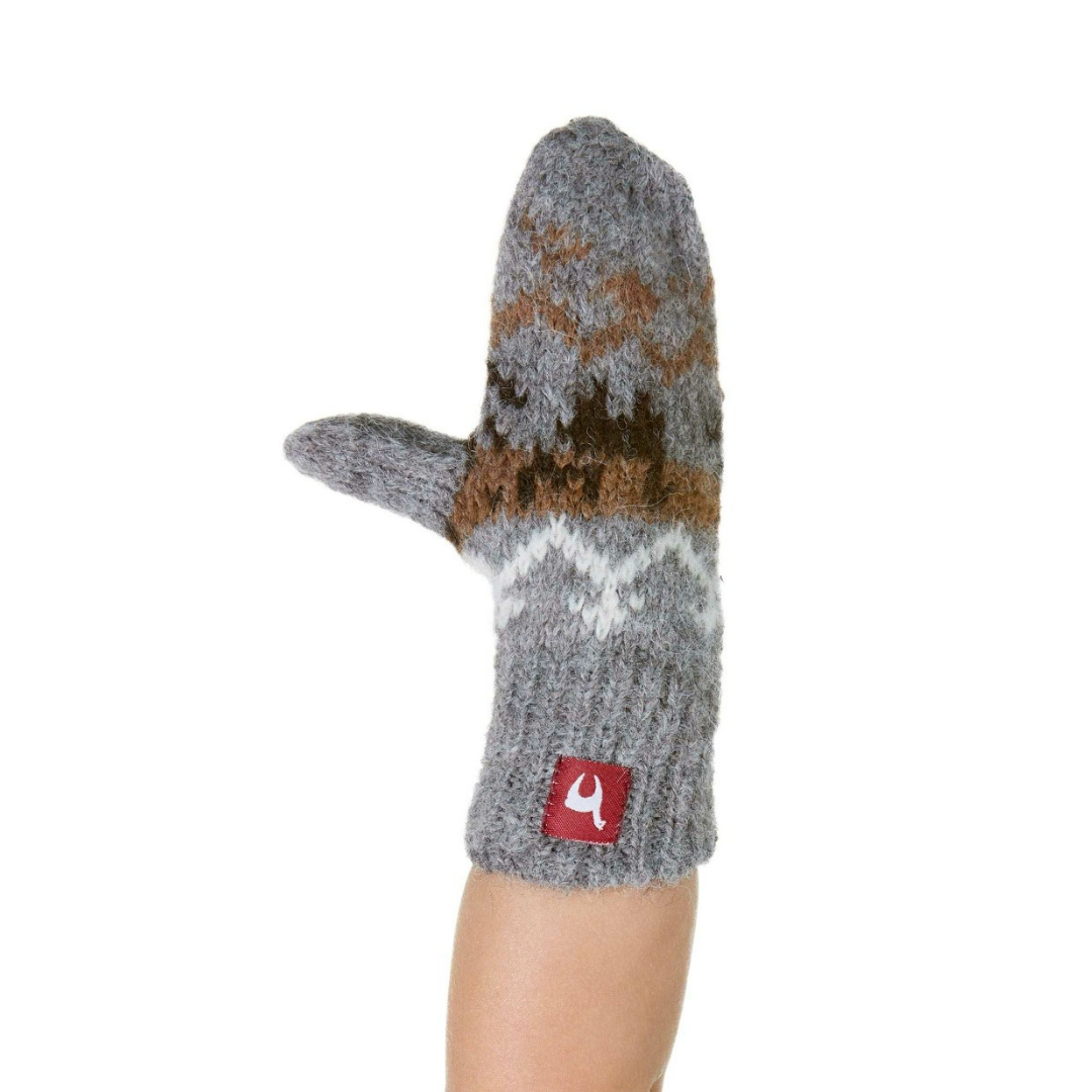 Apu Kuntur - Alpaka Kinder Fausthandschuhe NATURA – 100% naturbelassenes Alpaka