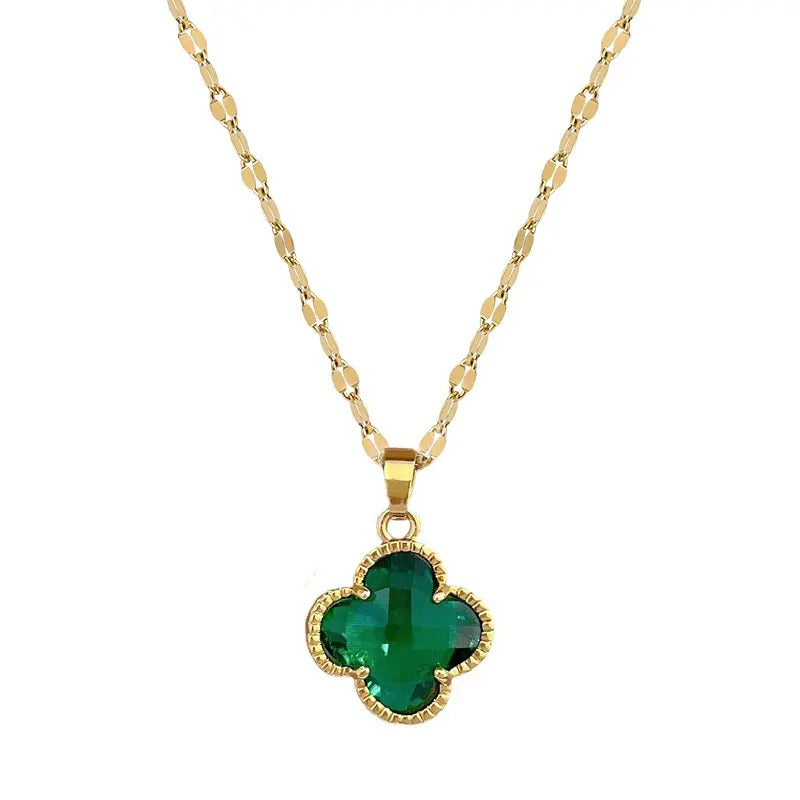 Kleeblatt Kette Gold – 18K vergoldet & Edelstahl