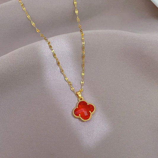 Kleeblatt Kette Gold – 18K vergoldet & Edelstahl