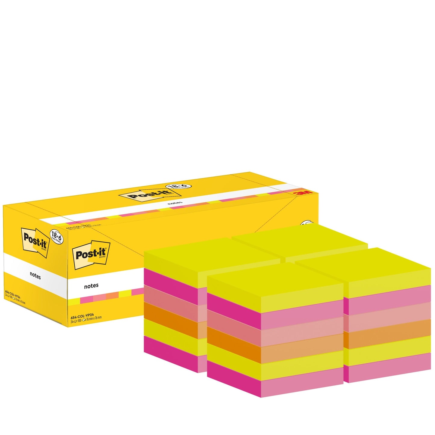 Post-it® Notes, 76 mm x 76 mm, 100 Blatt/Block, 100% PEFC