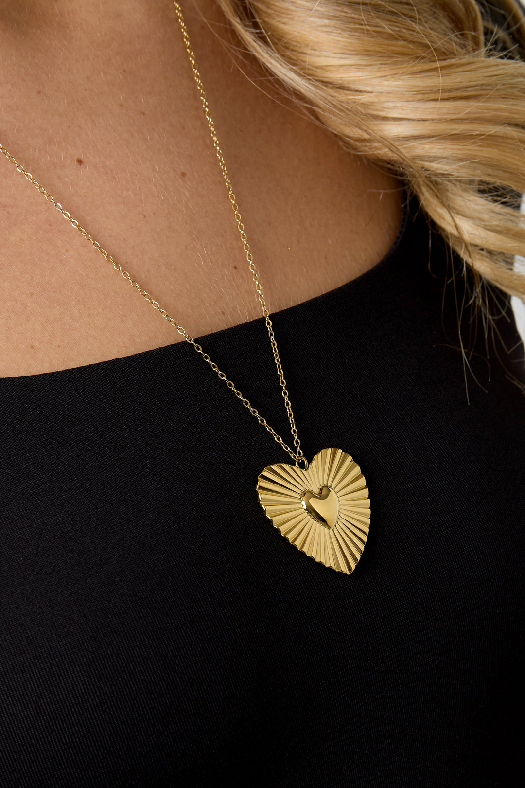 Edelstahl Anhänger Halsketten Herz Casual Täglich Einfache Serie Damen Schmuck