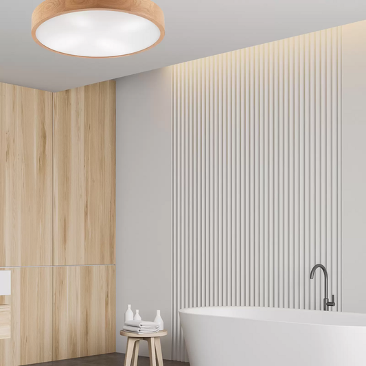 B-flokks Envostar Kerio loftlampi, loftljós, loftlampi, ø 57,5 cm, náttúruleg eik