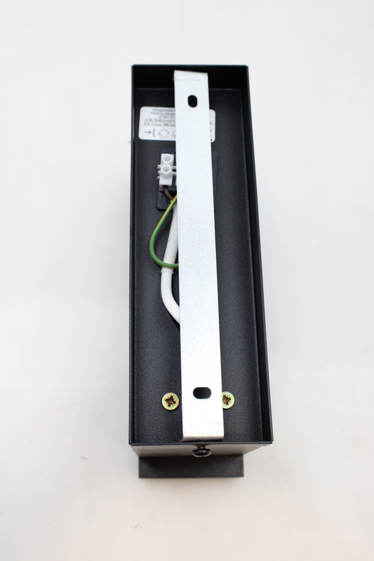 Veggljósið Envostar Peach Puff með gleri, svart, í B-flokki. Sjá texta.