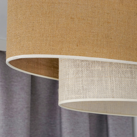 Euluna hengilampi, Boho júta, náttúrulegur brúnn hvítur, lengd 80 cm, lampi