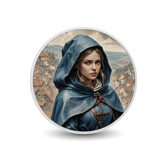 Chronicles of the Cloaked Guardians: The Cerulean Wanderer 1oz Silver Coloured Coin