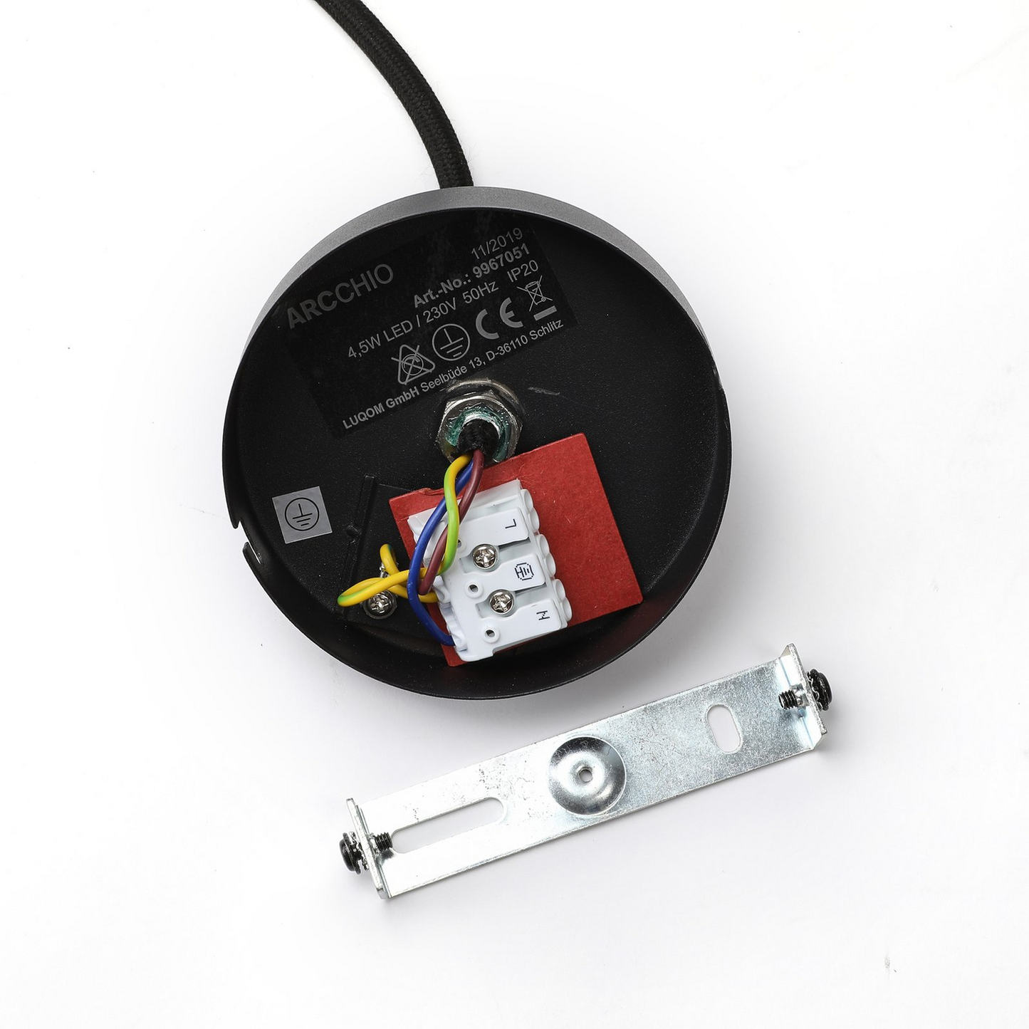 Arcchio Franka LED hengilampi í B-flokki, loftlampi, 1 ljós, svartur