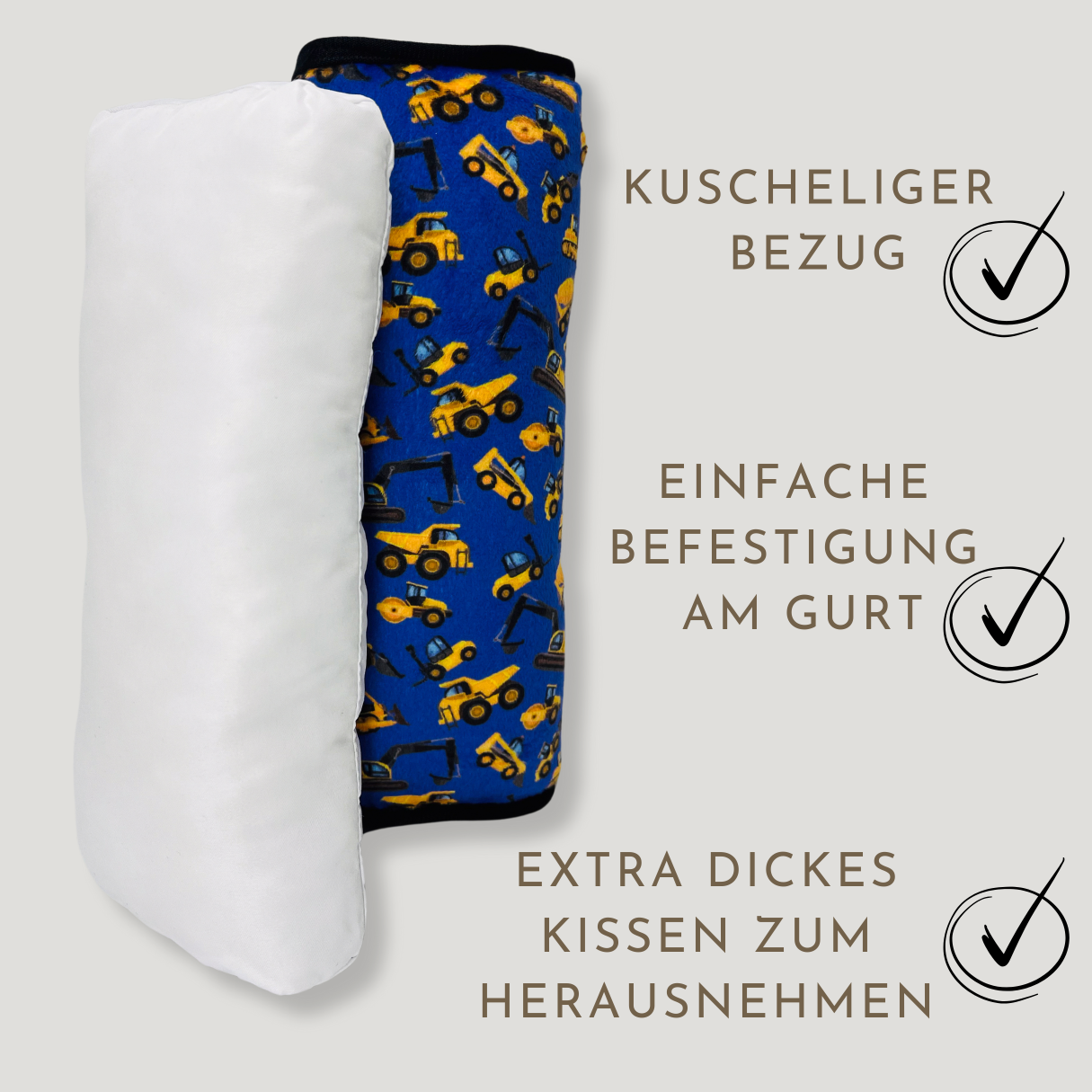 Auto Schlafkissen Baufahrzeuge