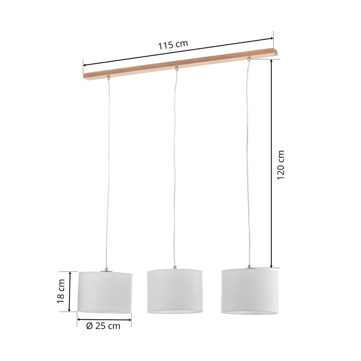 B-flokks Euluna hengiljós Corralee loftlampi hengiljós hvítt með þremur ljósum 757
