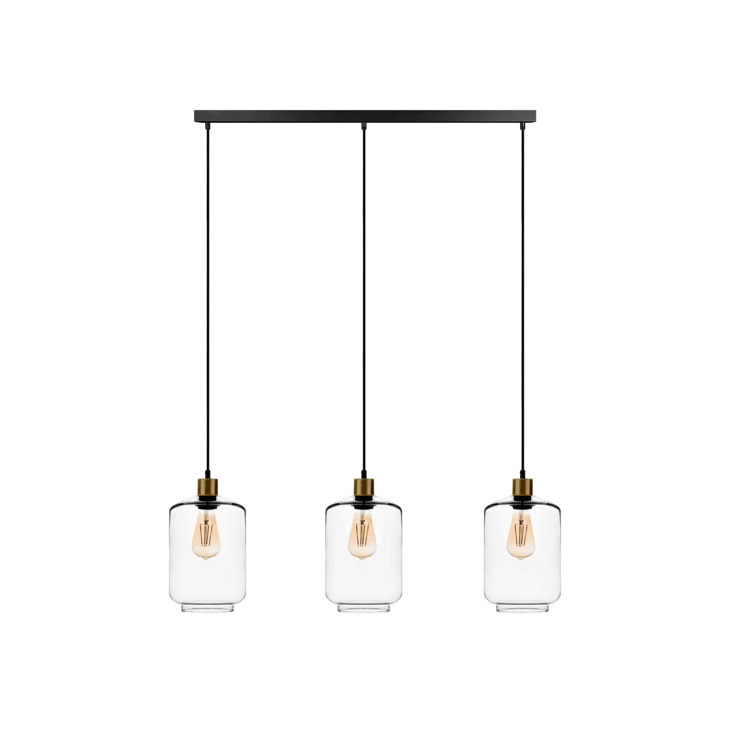 B-flokks hengilampi Rörlampi með þremur ljósum Hengilampi í lofti með þremur ljósum, reykgleri