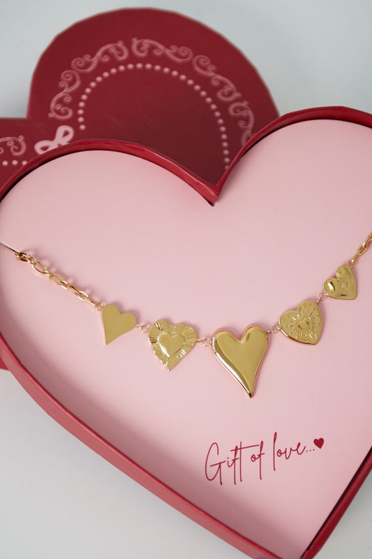 Geschenk der Liebe Edelstahl-Liebeskette - Goldfarben