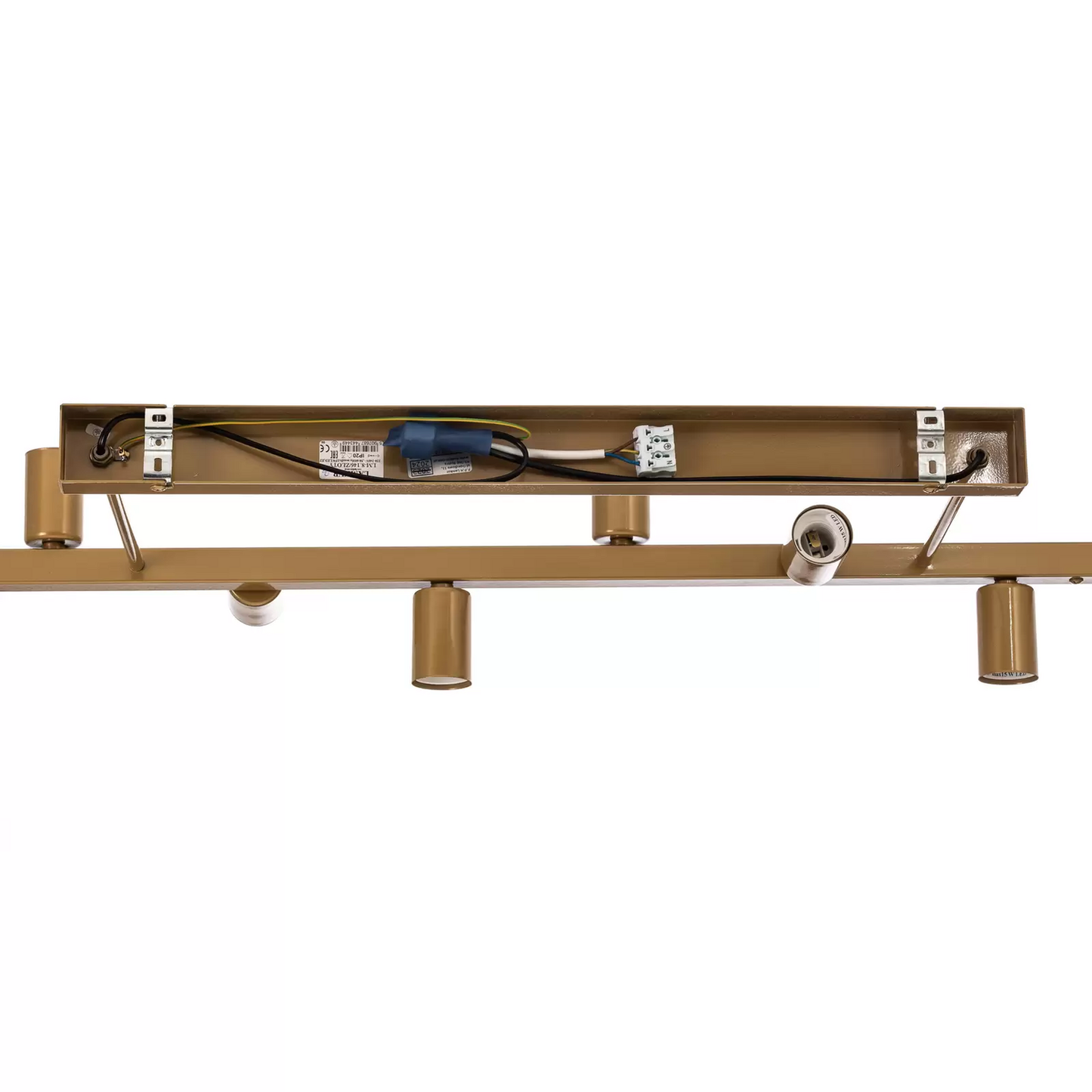 Eliza loftljós í B-flokki, átta ljós, gulllitað, E27.