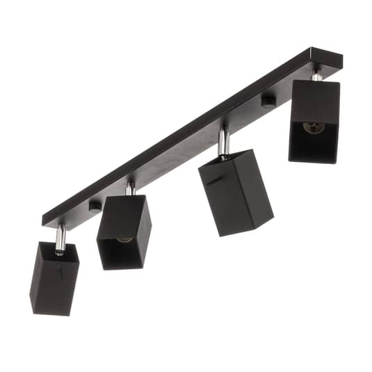 B-grade Euluna ceiling spotlight Square decorative ceiling lamp GU10 black four-light linear