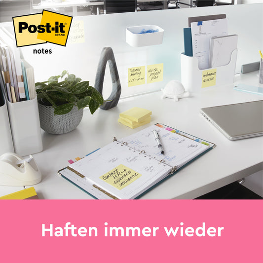 Post-it® Notes, Gelb, 76 mm x 76 mm, 100 Blatt/Block, 2 Blöcke/Packung, 100% PEFC, SGSCH-PEFC-COC-110078 | Packung (1 Stück)