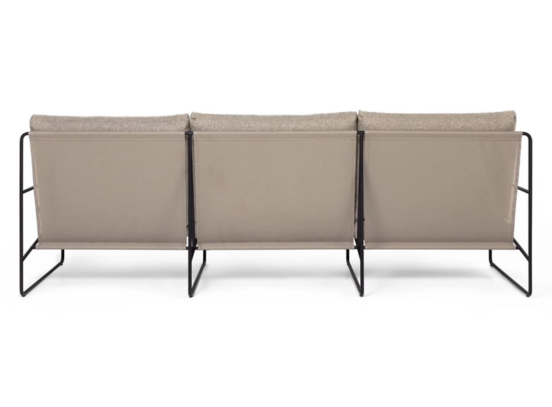 B-Ware Ferm Living Desert Sofa Dreisitzer Gestell Schwarz – Sitz Dunkelsand Möbel Couch