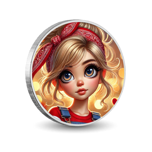 Golden Glow Girl 1oz Silver Coloured Coin