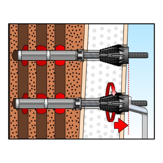 B-flokks Fischer Ther Max skrúfganga fyrir minnkun pinna, M12/M10 tengi, A4, 10 stykki