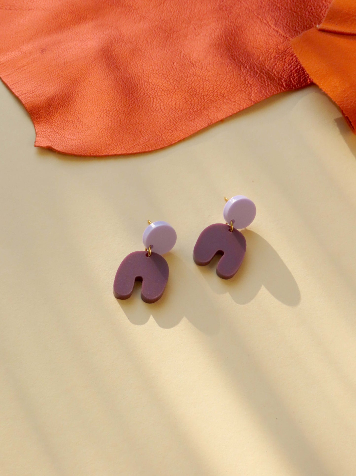 Lilac Plum Squishy Arch Earrings