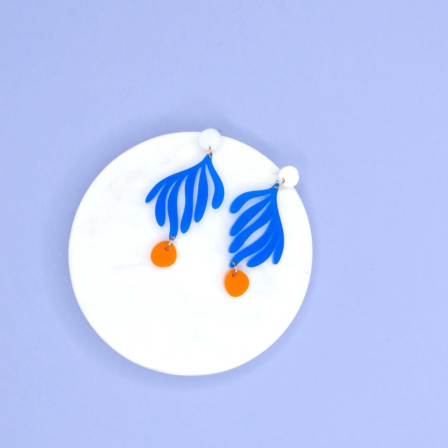 Matisse Florale Blatt Ohrringe aus Acryl