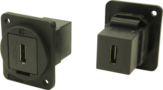 USB CF/F millistykki á lager, USB innstunga CP30201 X, svart, 6 stykki