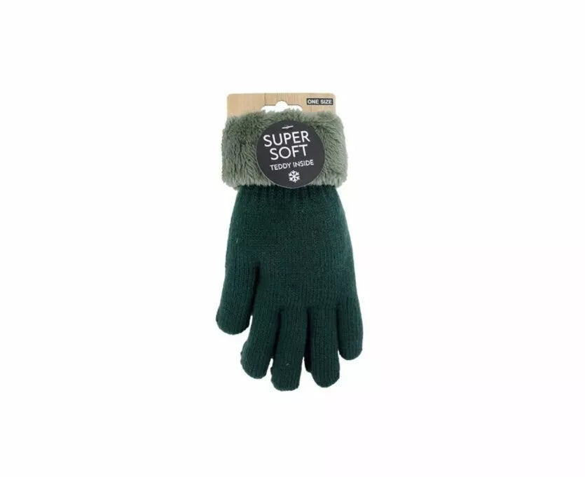 Gefütterte Damen Strickhandschuhe » Teddy Winterhandschuhe » Fingerhandschuhe Super Soft