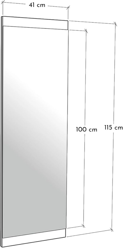 Gozos spegill í B-flokki, veggspegill, aðalspegill, hvítur, lóðréttur/láréttur, 120x40 cm