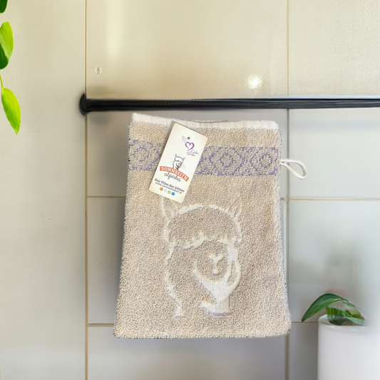 Organic alpaca cotton terry wash mitt - 17x24cm