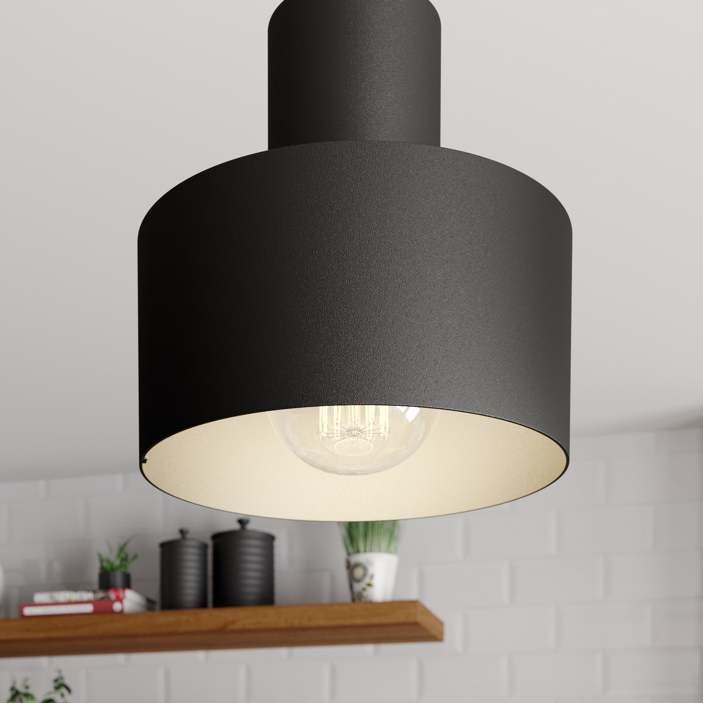 B-grade Euluna pendant light, hanging lamp, linear, two-light, black steel