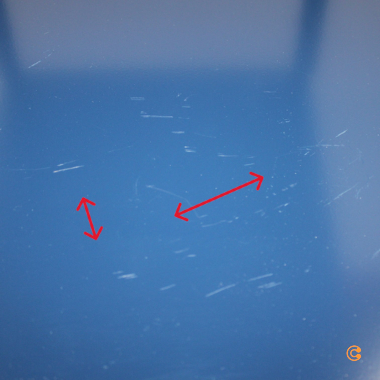 B-flokks Hay Arcs vagn, lágur stálblár framreiðsluvagn, hliðarborð, sjá texta