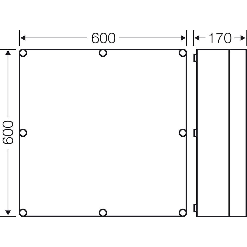 B-grade Hensel 2000013 Empty plastic enclosure for distribution cabinet. See text/photo.