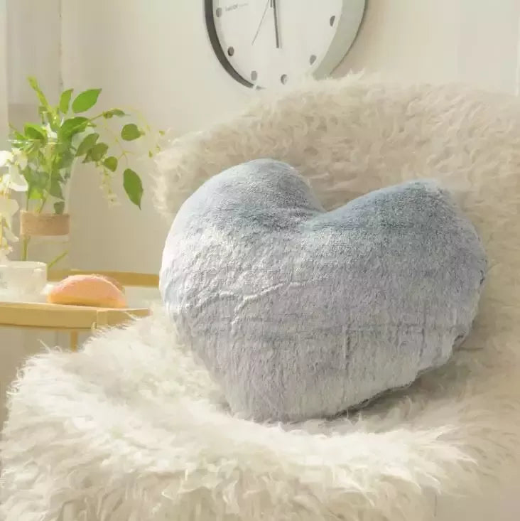 Herzkissen » Kuschelkissen 45 x 45 cm » weiches Herz Kissen » Dekokissen » Zierkissen aus Kunstfell